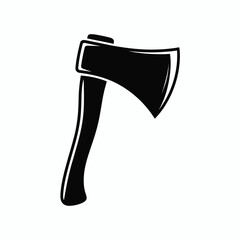 Bold black silhouette illustration of an axe vector graphic scalable eps icon for design projects vector illustration white background