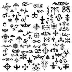 Graphic elements for vector design. Swirl vintage elements decorative illustration. 