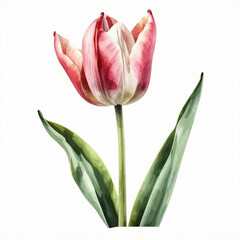 a beautiful spring flower, a tulip. Happy Easter. watercolor drawing. artificial intelligence generator, AI, neural network image. background for the design