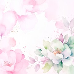 Akwarelowa ramka kwiatowa dekoracyjna