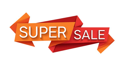 Dynamic super sale ribbon banner for promotions and discounts