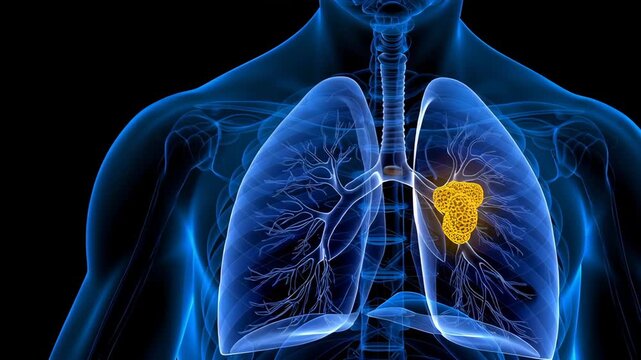 Human lungs. Lung Cancer Awareness. Lung Disease. Respiratory System Collapse. Respiratory Illness. World No Tobacco Day. World Lung Day. No Tobacco Day. Futuristic medical concept - Powered by Adobe