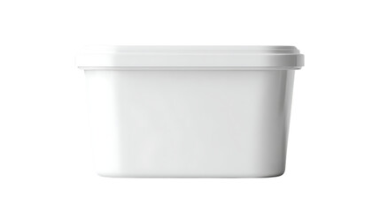 White plastic container isolated on transparent background, perfect for storage