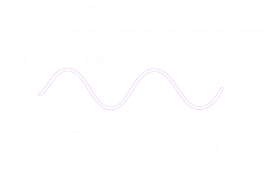 White sine wave line illustrating audio sound, frequency, waveform, or signal technology concept. Transparent background