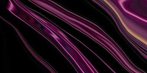 Purple Abstract Flowing Magenta Waves on Black Background