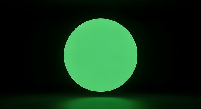 green glowing sphere dark background