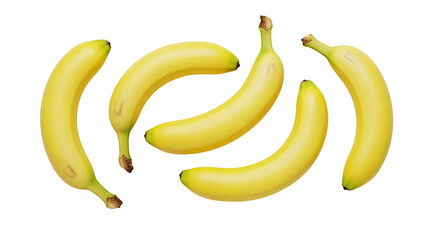 Group of Fresh Yellow Bananas Isolated on Black Background Stock Photo