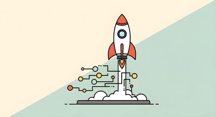 startup rocket launch technology innovation concept