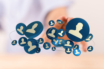 Conceptual illustration of network connections, representing teamwork, social relations, and the importance of networking for businesses.