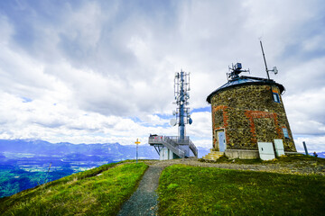 View of the surrounding landscape from the Gerlitzen Alpe. Nature on the Gerlitzen mountain in Carinthia near the Nockberge mountains.
