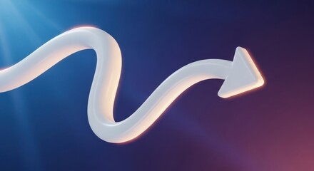 A white arrow pointing upwards against a blue and purple gradient background.