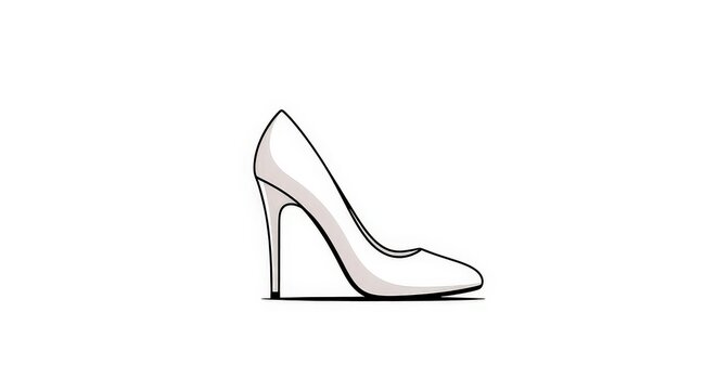 Elegant white high heel shoe illustration on a white background.