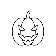 Outline pumpkin jack o lantern halloween line art icon
