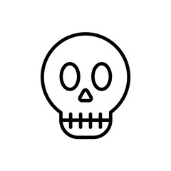 Outline human skull bone death line art icon
