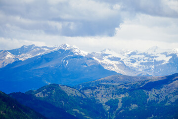 View of the surrounding landscape from the Gerlitzen Alpe. Nature on the Gerlitzen mountain in Carinthia near the Nockberge mountains.
