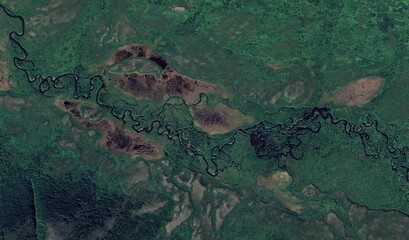 Alaskan Braided River System: High-Resolution Aerial View of Glacial Meltwater Flow and Wild Tundra Landscape
