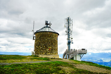View of the surrounding landscape from the Gerlitzen Alpe. Nature on the Gerlitzen mountain in Carinthia near the Nockberge mountains.
