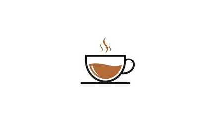 Simple illustration of a coffee cup with steam rising, representing a hot beverage.