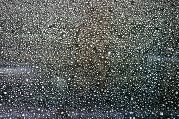 Dirty car glass, rain texture.
