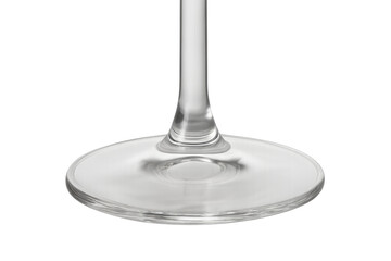 Wine glass stem and base on transparent background