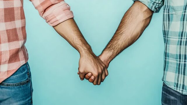 Couple embracing on a bright blue background, perfect for love and relationships illustrations