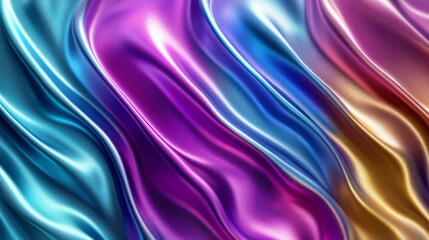 Fluid Silk Abstract Art with Shimmering Multicolor and Mesmerizing Gradient Streams in Motion