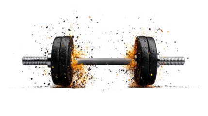 Explosive Barbell on Transparent Background