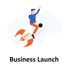 Business Launch Vector Illustration Which can easily edit or modify