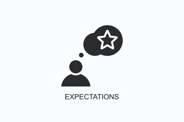 Expectations Icon Or Logo Isolated Vector Illustration