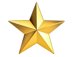 Obraz premium Shiny, golden, five-pointed star on black background; perfect for celebrations and awards