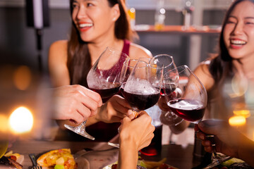 food and Drink, wine red and for a friendly, in a bar or a restaurant 