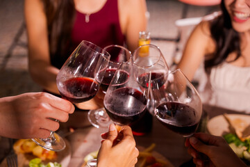 food and Drink, wine red and for a friendly, in a bar or a restaurant 