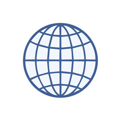 Global World Blue Grid Circle Internet Connectivity Icon Vector Illustration