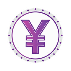 Obraz premium Stylized Yen Currency Symbol Graphic in a Circular Design with Gradient Purple Tones