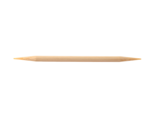 A long, slender, cylindrical tool made from light-colored wood, tapered at both ends