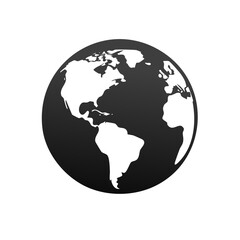 Black and White Earth Globe Illustration, World, Global, Planet, Travel