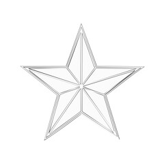 Geometric five pointed star outline graphic design