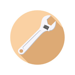 Wrench tool illustration on a circle background design