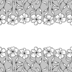 Black Lace Border on White Background.