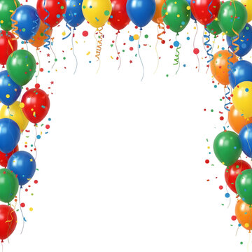 Balloon Arch Frame on White Isolated on Transparent Background