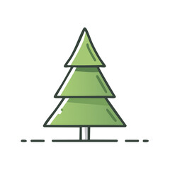 Fototapeta premium Stylized Evergreen Tree with Minimalist Design for Christmas Holiday or Forest Illustration