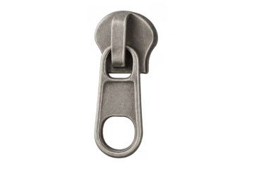 Metal zipper pull tab with gray finish
