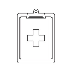 Medical Clipboard Cross Symbol Health Care Icon First Aid Emergency Sign Doctor Note Vector Hospital Report Medical