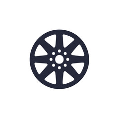 Obraz premium Car Wheel Rim Silhouette Isolated Vector Design