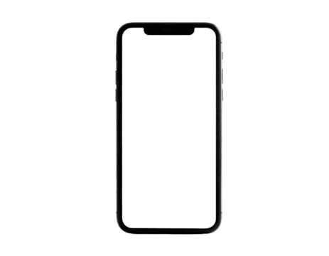 A slender, black handheld device with a rectangular screen and rounded edges