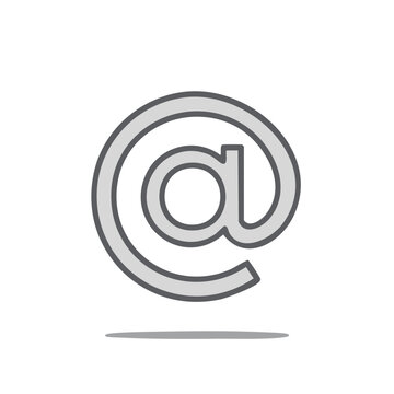 Contemporary Gray At Symbol Graphic Illustration for Digital Communication and Modern Design