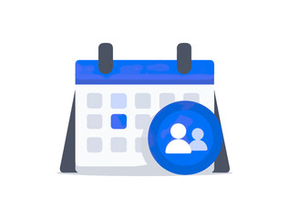 Calendar illustration with user icon schedule concept business planning time management agenda