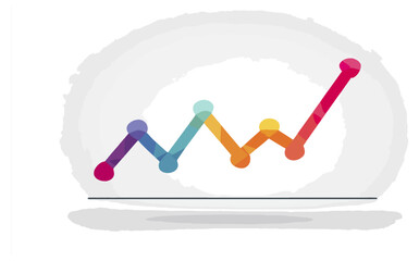 Colorful trendline chart showing positive growth on light background