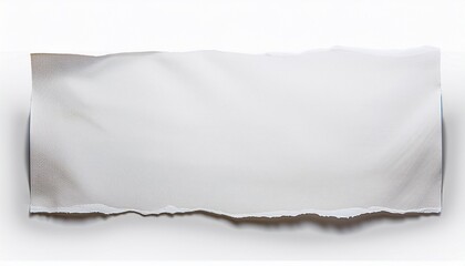 Obraz premium Sheet Of Smooth White Paper White Horizontal Stripe With Torn Edges On Both Sides Top And Bottom On White Background Png No Background On Transparent Background Isolated Mockup