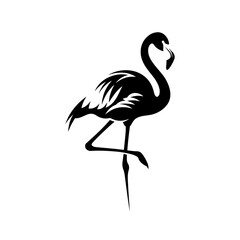 A silhouette of flamingo standing on one leg tattoo.